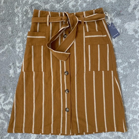 Macy's Dresses & Skirts - NWT Stripe Button Front Midi Skirt